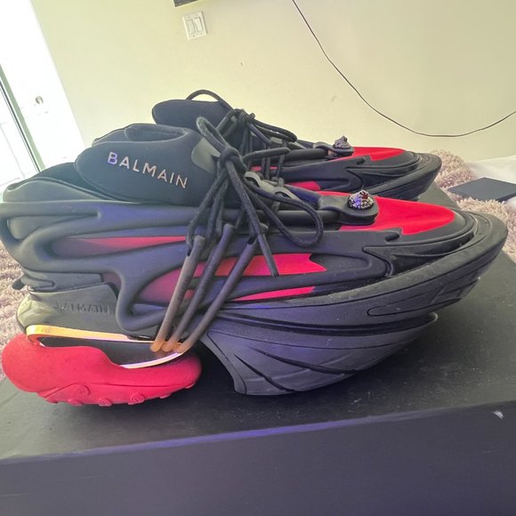 Mens Balmain Unicorn Red and Black - Picture 3 of 5